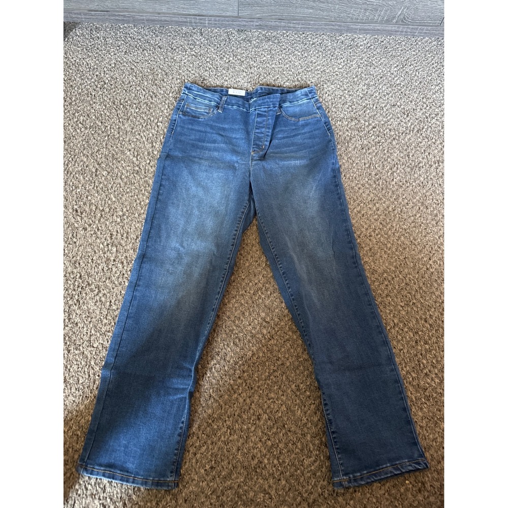 Time and Tru Womens High Rise Straight Denim Jegging Medium Wash Blue L 12-14